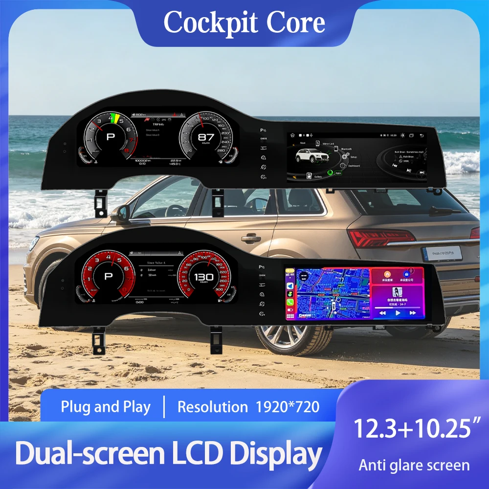 Digital Instrument Cluster For Audi Q7 4L 2005-2015 Dual-screen Speedometer Android radio, wireless CarPlay, GPS navigation
Digital Instrument Cluster For Audi Q7 4L 2005-2015 Dual-screen Speedometer Android radio, wireless CarPlay, GPS navigation