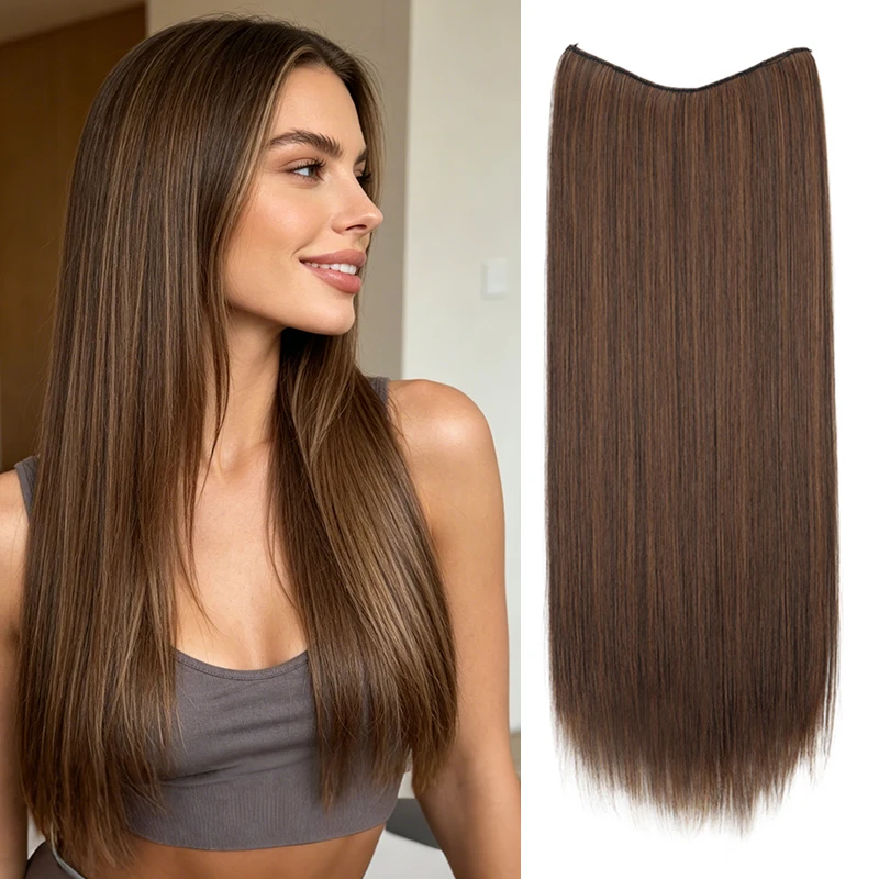 24Inch Synthetic Long Straight Halo Hair Invisible Wire Fish Line Hair Extensions Heat Resistant Hairpiece for Women Daily
24Inch Synthetic Long Straight Halo Hair Invisible Wire Fish Line Hair Extensions Heat Resistant Hairpiece for Women Daily