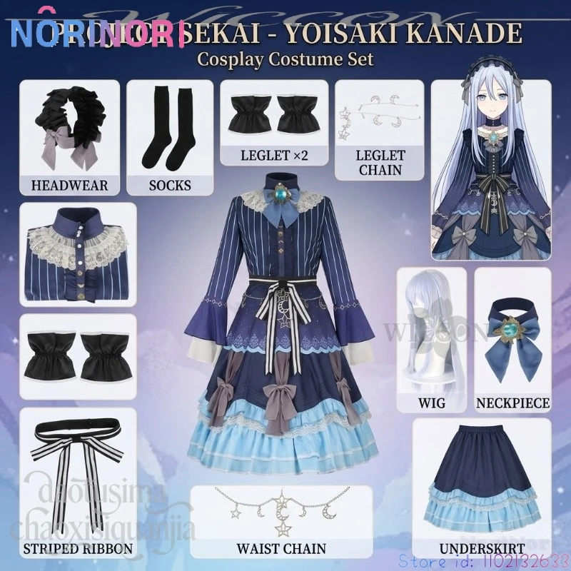 Anime Game Project Sekai Cosplay Yoisaki Kanade Costume Kawaii Goth Lolita Retro Long Dress Headwear Wigs Full Set Halloween Cos
Anime Game Project Sekai Cosplay Yoisaki Kanade Costume Kawaii Goth Lolita Retro Long Dress Headwear Wigs Full Set Halloween Cos