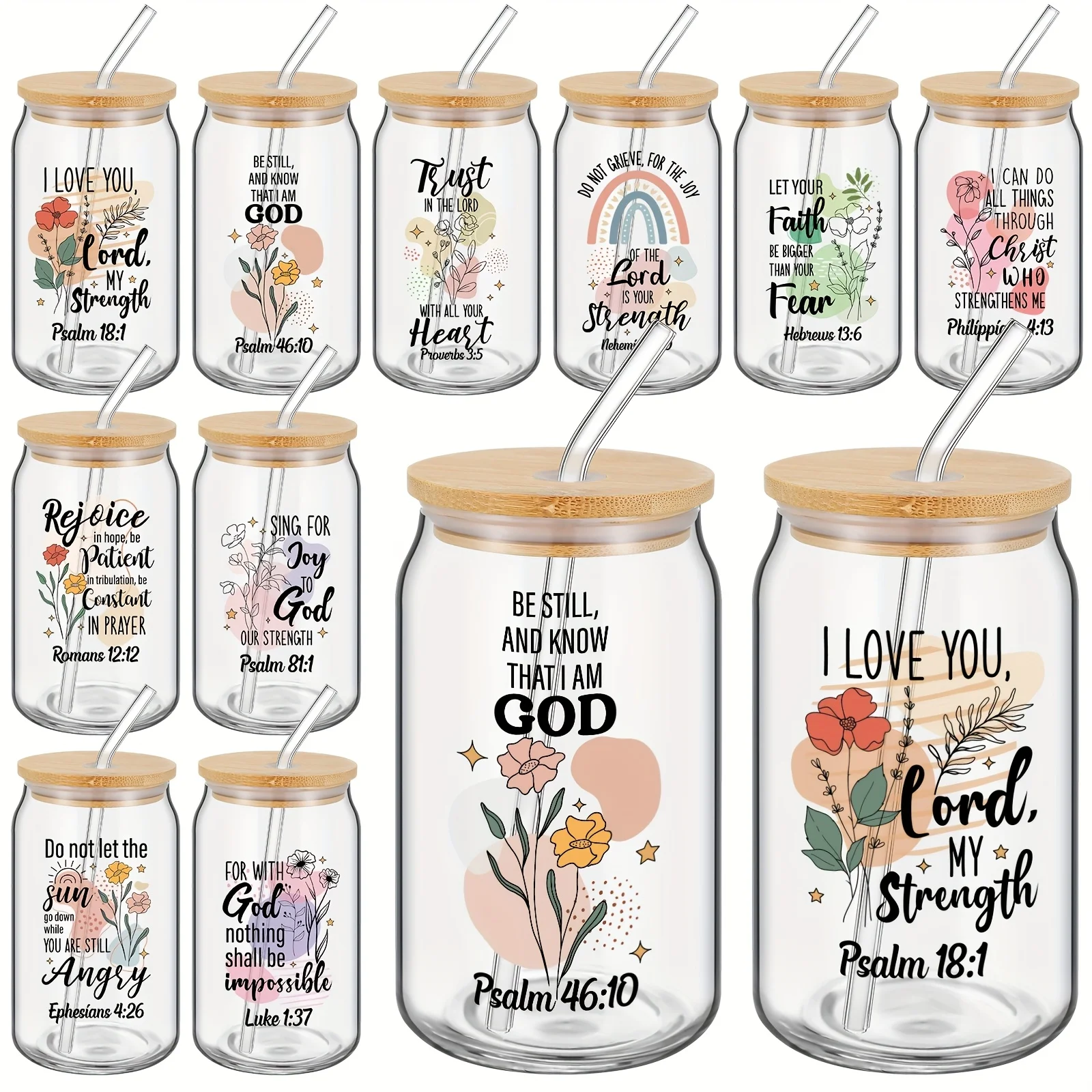 Boho-Inspired 10-Piece Party Favor Set: 16oz Scripture Glass Tumblers with Lids & Straws — Inspirational Gift Pack for Women, Moms, Nurses, Wives & Coworkers — Perfect for Celebrations, Gatherings & Thoughtful Gifting
Boho-Inspired 10-Piece Party Favor Set: 16oz Scripture Glass Tumblers with Lids & Straws — Inspirational Gift Pack for Women, Moms, Nurses, Wives & Coworkers — Perfect for Celebrations, Gatherings & Thoughtful Gifting