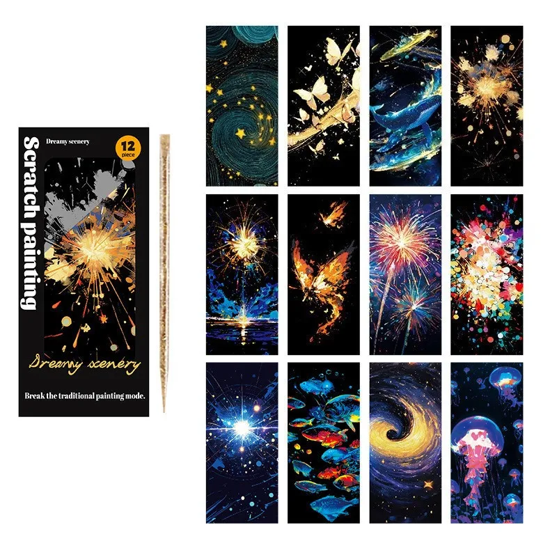 12 шт./компл., сделай сам, скретч-картина, закладки с животными, красочные для детей, портативная креативная художественная игрушка-каракули, ручная работа, ночная сцена, искусство
12 шт./компл., сделай сам, скретч-картина, закладки с животными, красочные для детей, портативная креативная художественная игрушка-каракули, ручная работа, ночная сцена, искусство