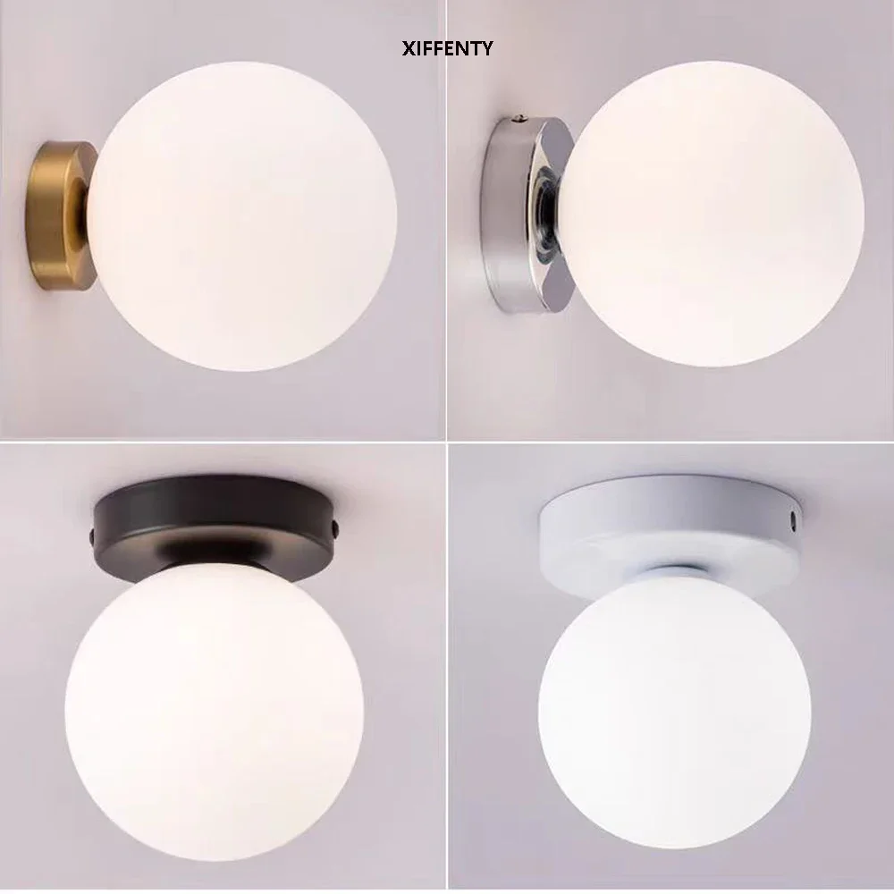 Nordic glass globe wall lamp porch mirror headlight bedroom headroom living room background wall light
Nordic glass globe wall lamp porch mirror headlight bedroom headroom living room background wall light