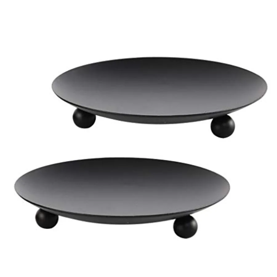 Black Iron Plate Candle Holder, Decorative Iron Pillar Candle Plate, Set of 2, 4.37 inches D x 0.78 inches H, Pedestal Candle S
Black Iron Plate Candle Holder, Decorative Iron Pillar Candle Plate, Set of 2, 4.37 inches D x 0.78 inches H, Pedestal Candle S