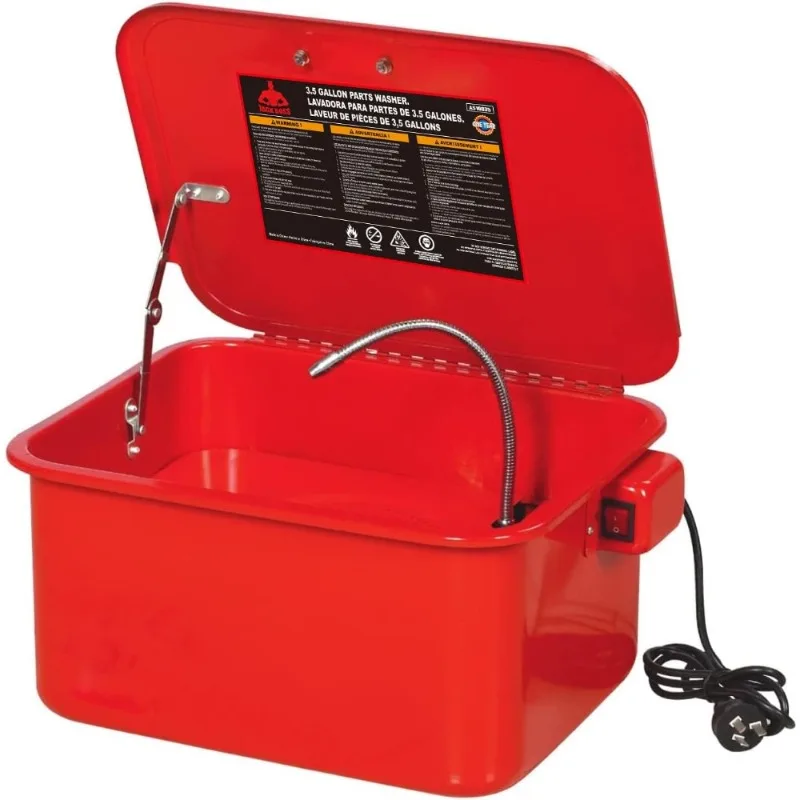 3.5 Gallon Portable Steel Cabinet Parts Washer with 110V Electric Pump for Cleaning Bearings Gears Carburetors Red
3.5 Gallon Portable Steel Cabinet Parts Washer with 110V Electric Pump for Cleaning Bearings Gears Carburetors Red