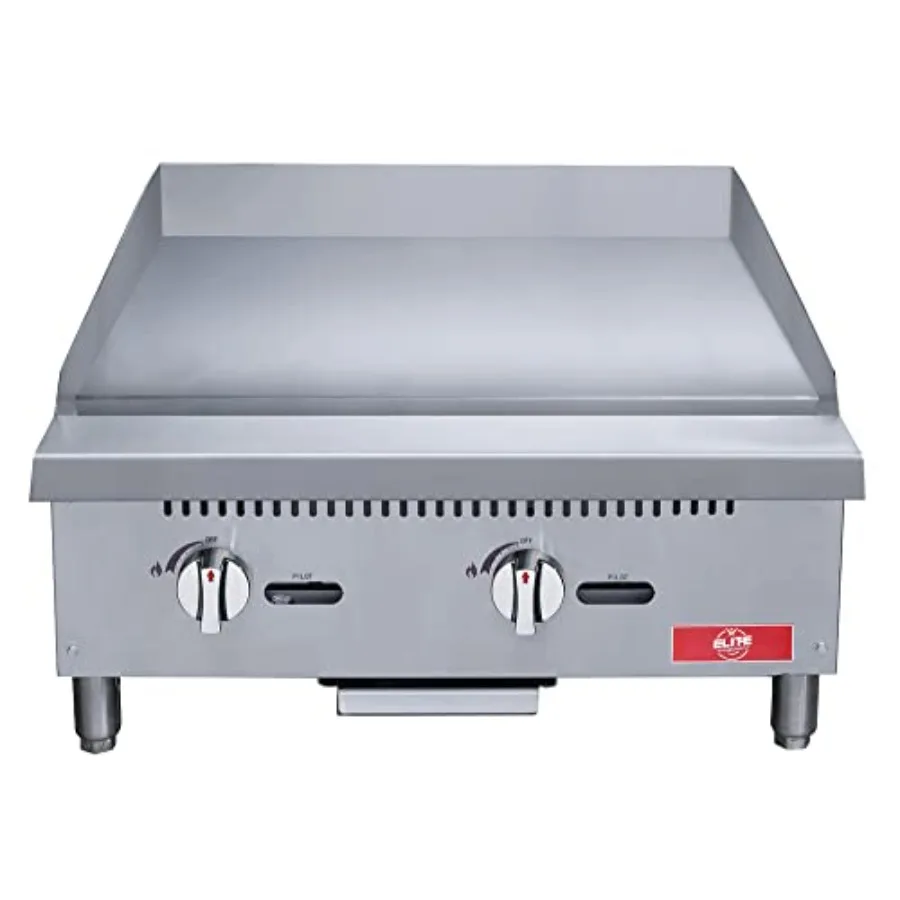 Commercial 24 Flat Top Griddle for Restaurant Use Natural Gas/Propane 2 Burners 60000BTU Stainless Steel Black Finish High Heat
Commercial 24 Flat Top Griddle for Restaurant Use Natural Gas/Propane 2 Burners 60000BTU Stainless Steel Black Finish High Heat
