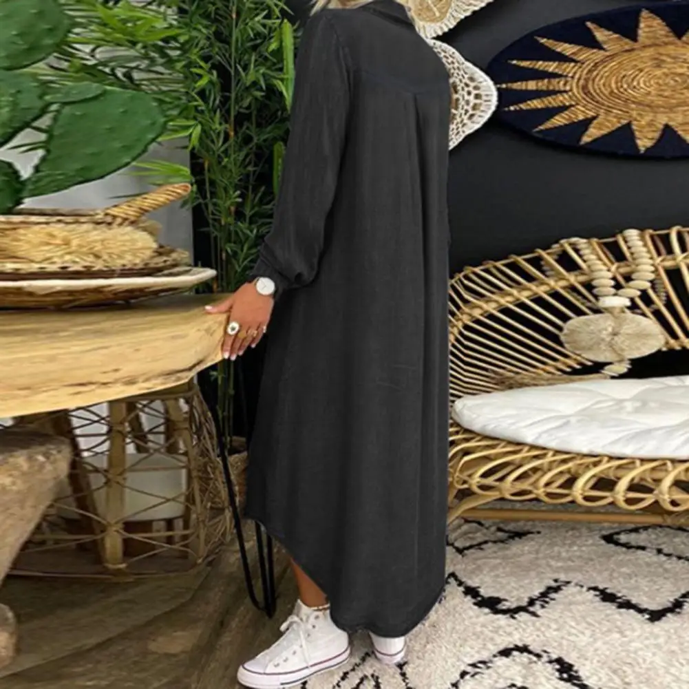 Fall Long Dress Elegant Plus Size Maxi Dress with Lapel Collar Chest Pocket Stylish A-line Fall Spring Lady Dress for Wear Solid
Fall Long Dress Elegant Plus Size Maxi Dress with Lapel Collar Chest Pocket Stylish A-line Fall Spring Lady Dress for Wear Solid