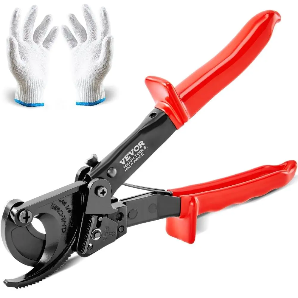 Ratcheting Cable Cutter 10 Heavy Duty with Gloves Strong Silicon-Manganese Steel Blade for Electrical Wire
Ratcheting Cable Cutter 10 Heavy Duty with Gloves Strong Silicon-Manganese Steel Blade for Electrical Wire