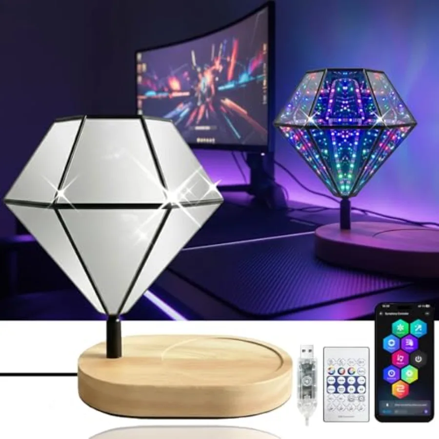 Infinity Mirror Light Infinite Diamond Color Art Lamp for Gaming Room Decor 3D Cool Cube RGBW Smart Color Changing Night Lighti
Infinity Mirror Light Infinite Diamond Color Art Lamp for Gaming Room Decor 3D Cool Cube RGBW Smart Color Changing Night Lighti
