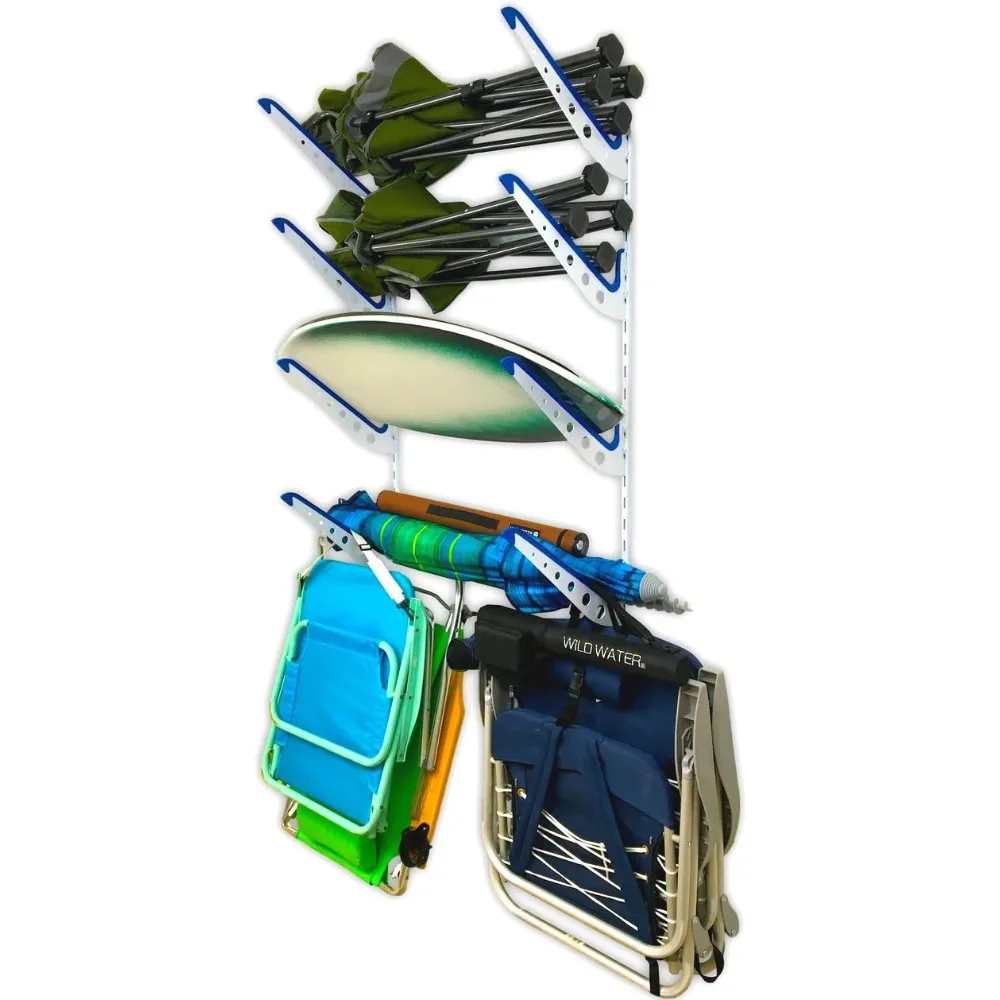 Beach Chair and Umbrella Wall Storage Rack, Metal Adjustable 4 Level Beach Gear Hanger, Garage and Home Organizer
Beach Chair and Umbrella Wall Storage Rack, Metal Adjustable 4 Level Beach Gear Hanger, Garage and Home Organizer