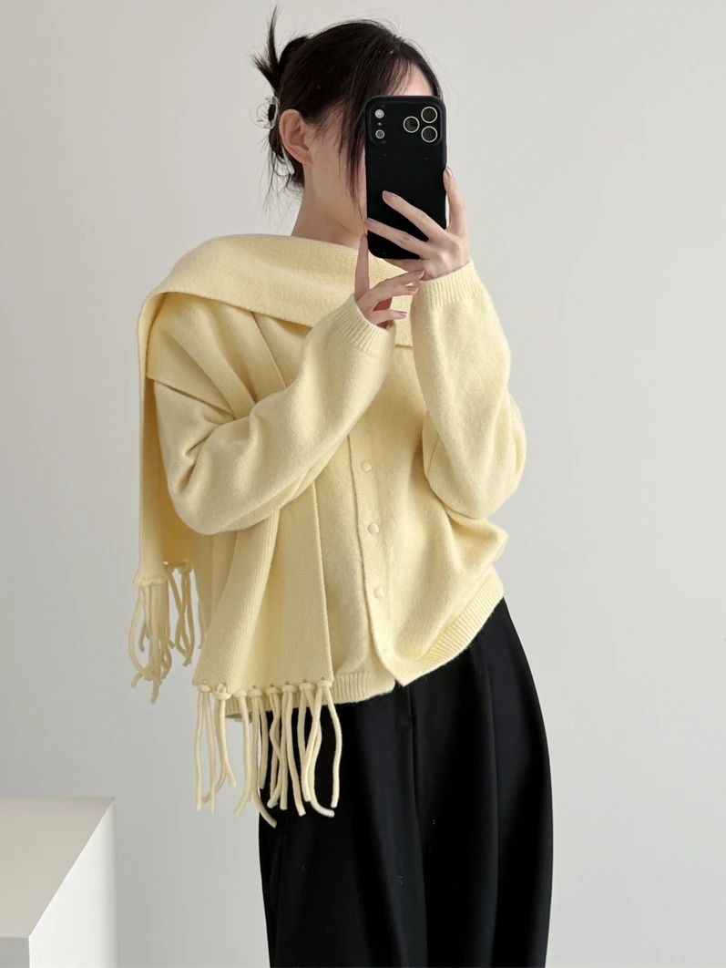 Yuezhiya ell Button Knitted Cardigan Tassel Trim Soft Yellow Gentle Sle Long Sve round Ne Coat for Girls
Yuezhiya ell Button Knitted Cardigan Tassel Trim Soft Yellow Gentle Sle Long Sve round Ne Coat for Girls