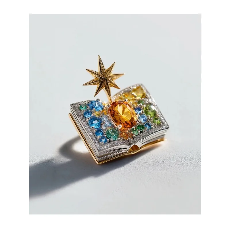 The Book Has Its Own Golden House Magic Book Brooch Badge Buckle Full of Diamonds Octagram Exquisite Suit Coat Accessories New
The Book Has Its Own Golden House Magic Book Brooch Badge Buckle Full of Diamonds Octagram Exquisite Suit Coat Accessories New