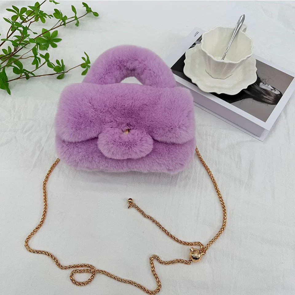 Plush Women's Bag Rex Rabbit Fur Shoulder Bag Furry Crossbody Bags For Woman Chain Luxury Handbag Girls bag Women Tote Bag
Plush Women's Bag Rex Rabbit Fur Shoulder Bag Furry Crossbody Bags For Woman Chain Luxury Handbag Girls bag Women Tote Bag