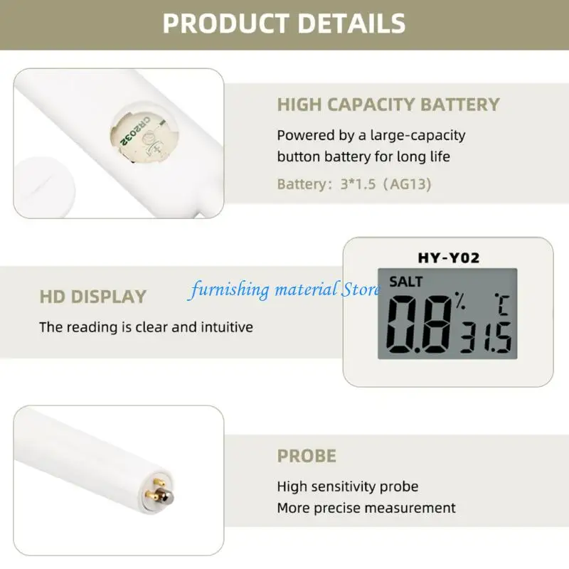 Y5GD User Friendly Salinity Detector For Seawater Pools And Soup Seasoning Offering Simple Operation
