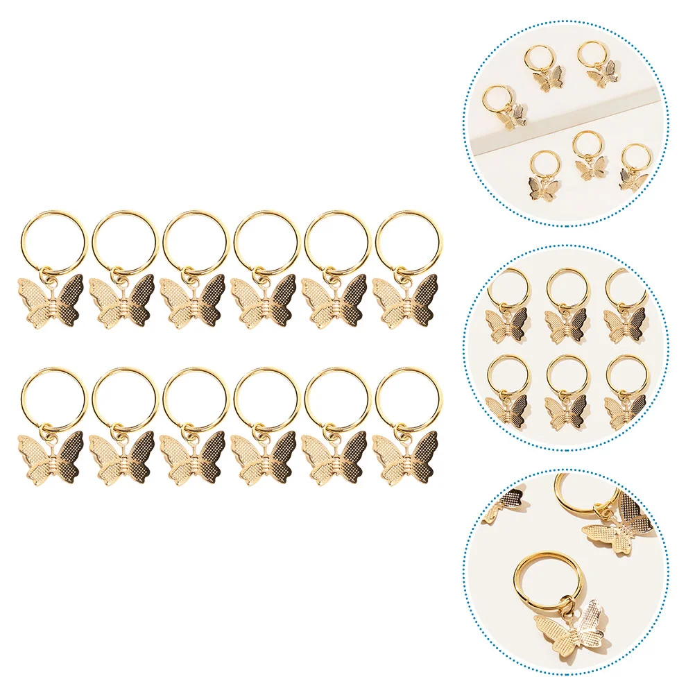 12 Pcs Butterfly Hair Rings Golden Alloy Hair Jewelry Braiding Accessories Sturdy Adjustable for Wedding Concert Parties Stage
12 Pcs Butterfly Hair Rings Golden Alloy Hair Jewelry Braiding Accessories Sturdy Adjustable for Wedding Concert Parties Stage