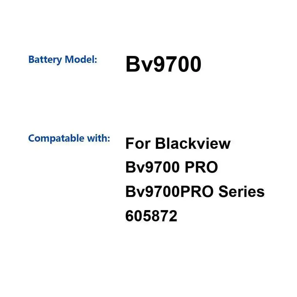 4380Mah Mobile Phone Battery For Blackview Bv9700 Pro 605872 Premium Replacement
4380Mah Mobile Phone Battery For Blackview Bv9700 Pro 605872 Premium Replacement