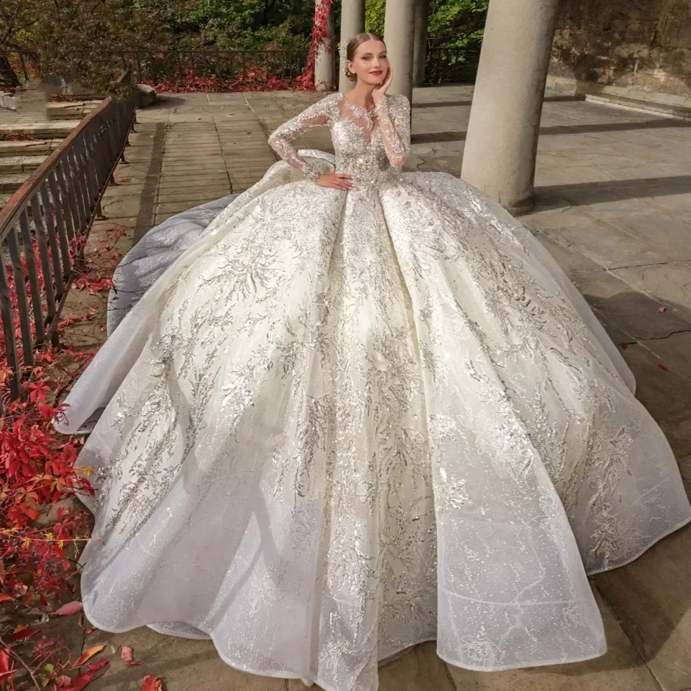 Роскошное бальное платье по индивидуальному заказу, королевские свадебные платья с круглым вырезом, Vestido De Novia, кружевное свадебное платье с вышивкой и шлейфом
Роскошное бальное платье по индивидуальному заказу, королевские свадебные платья с круглым вырезом, Vestido De Novia, кружевное свадебное платье с вышивкой и шлейфом