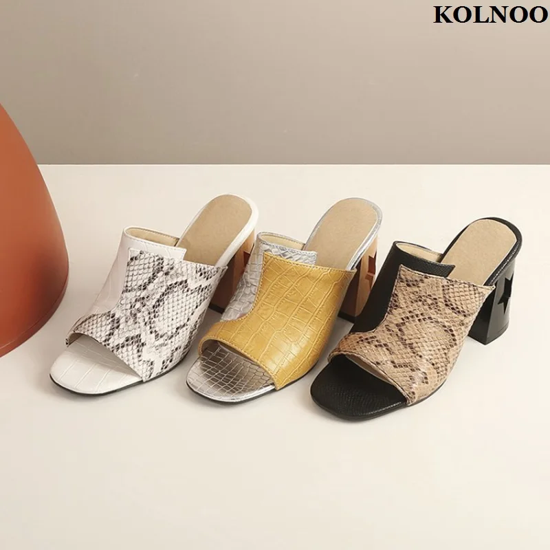Kolnoo Handmade New Arrival Ladies Chunky Heels Slippers Patchwork-leather Peep-toe Big Size Sandals Evening Fashion Party Shoes
Kolnoo Handmade New Arrival Ladies Chunky Heels Slippers Patchwork-leather Peep-toe Big Size Sandals Evening Fashion Party Shoes