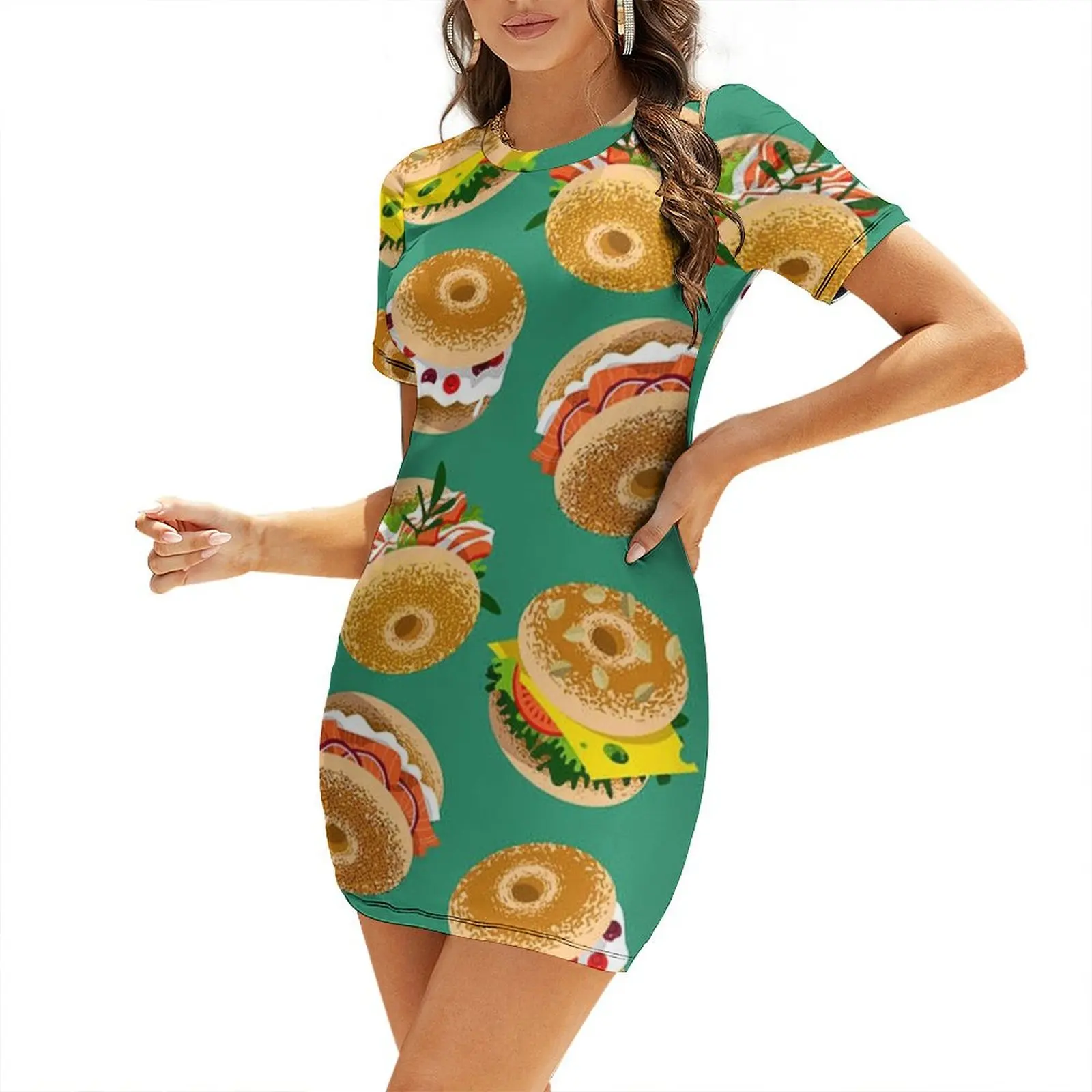 Bagels With Various Topping Short Sleeved Dress long dress women luxury woman evening dress women clothes
Bagels With Various Topping Short Sleeved Dress long dress women luxury woman evening dress women clothes