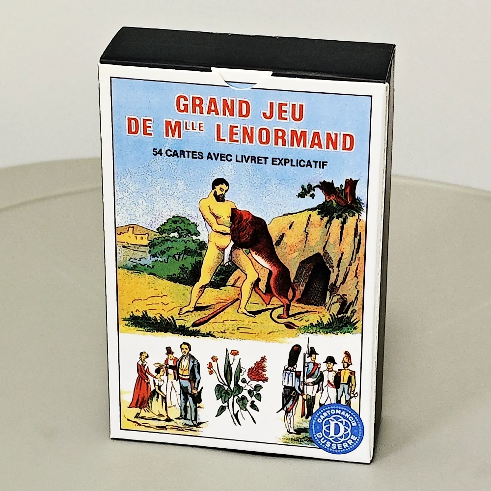 9*6 см — колода Grand Jeu De Mlle Lenormand, 54 шт. карты Lenormand Oracle, напечатанные на картон с двойным тиснением 350GSM
9*6 см — колода Grand Jeu De Mlle Lenormand, 54 шт. карты Lenormand Oracle, напечатанные на картон с двойным тиснением 350GSM