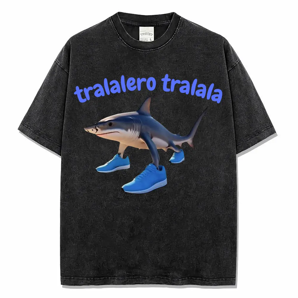 Tralalero Tralala The Drip Running Shark Забавные футболки с мемами для мужчин и женщин в стиле хип-хоп Высококачественные винтажные потертые футболки с короткими рукавами
Tralalero Tralala The Drip Running Shark Забавные футболки с мемами для мужчин и женщин в стиле хип-хоп Высококачественные винтажные потертые футболки с короткими рукавами