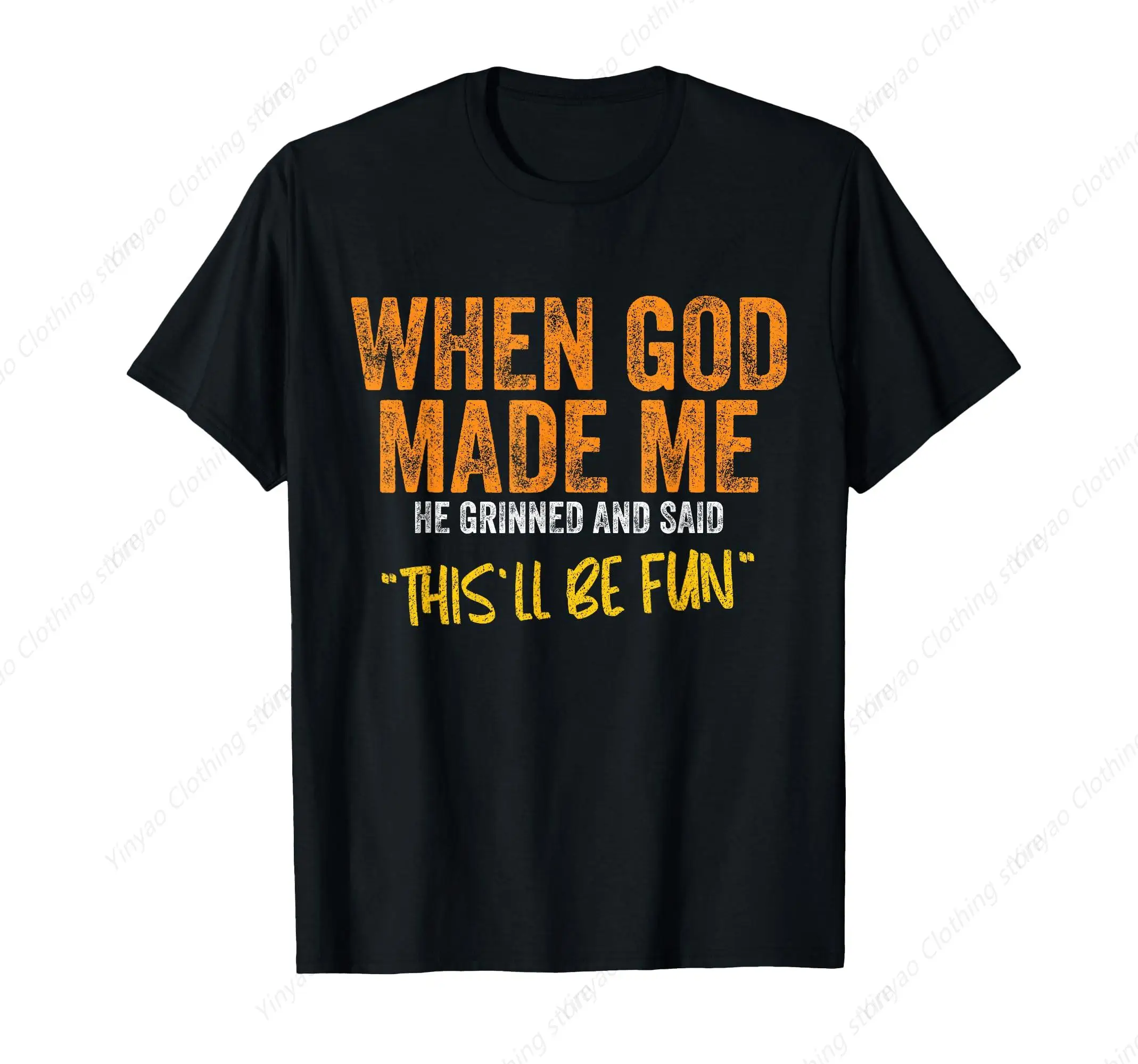 When God Makes Me Interesting Men'S T-Shirts Made Of Pure Cotton Fit Comfortably Cool Black Short Sleeved Shirts
When God Makes Me Interesting Men'S T-Shirts Made Of Pure Cotton Fit Comfortably Cool Black Short Sleeved Shirts