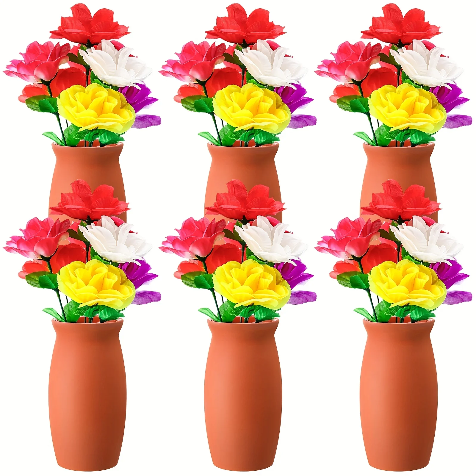 2D Flat, 6 Sets Mexican Fiesta Table Decorations - Clay Vase & Cup Centerpieces with Artificial Flower Bouquets, Vibrant Colors for Birthday Baby Shower Party Photo Props, No Electricity Needed, Mexican Party Decorations
2D Flat, 6 Sets Mexican Fiesta Table Decorations - Clay Vase & Cup Centerpieces with Artificial Flower Bouquets, Vibrant Colors for Birthday Baby Shower Party Photo Props, No Electricity Needed, Mexican Party Decorations