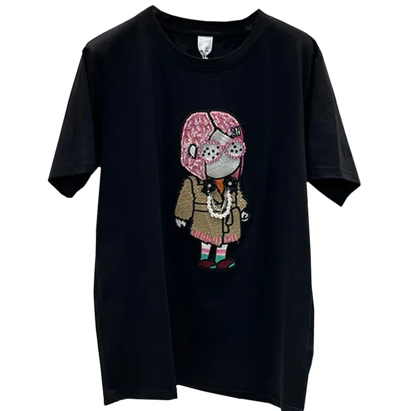New Oversized Loose T-shirt Summer Daily Casual Girly Style T-shirts Embroidered Sequins Girl Beaded Clothes Letter Top Female
New Oversized Loose T-shirt Summer Daily Casual Girly Style T-shirts Embroidered Sequins Girl Beaded Clothes Letter Top Female