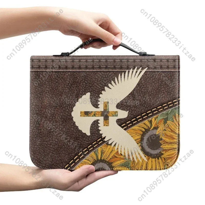 White Pigeon Cross Print Leather Bible Storage Bag for Women Men Handle Handbags Bible Hymns Bible Cover Case Carrying Bag
White Pigeon Cross Print Leather Bible Storage Bag for Women Men Handle Handbags Bible Hymns Bible Cover Case Carrying Bag