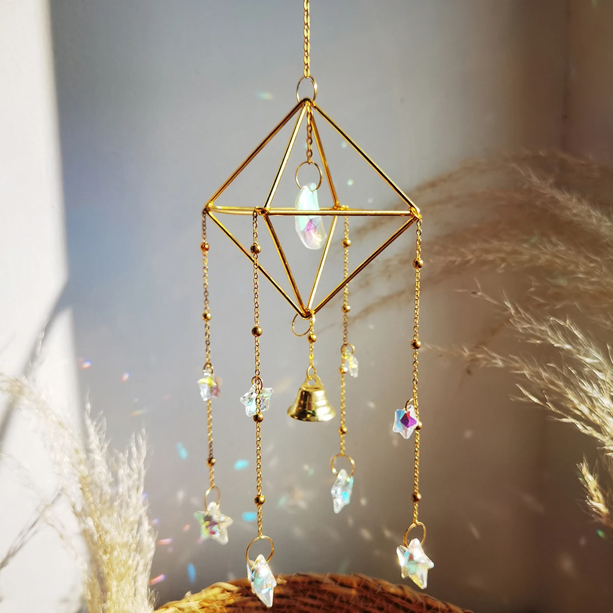 Rainbow Star Moon Wind Chimes, Sun Catcher Outdoor Window Home Decoration Garden Car Pendant
Rainbow Star Moon Wind Chimes, Sun Catcher Outdoor Window Home Decoration Garden Car Pendant