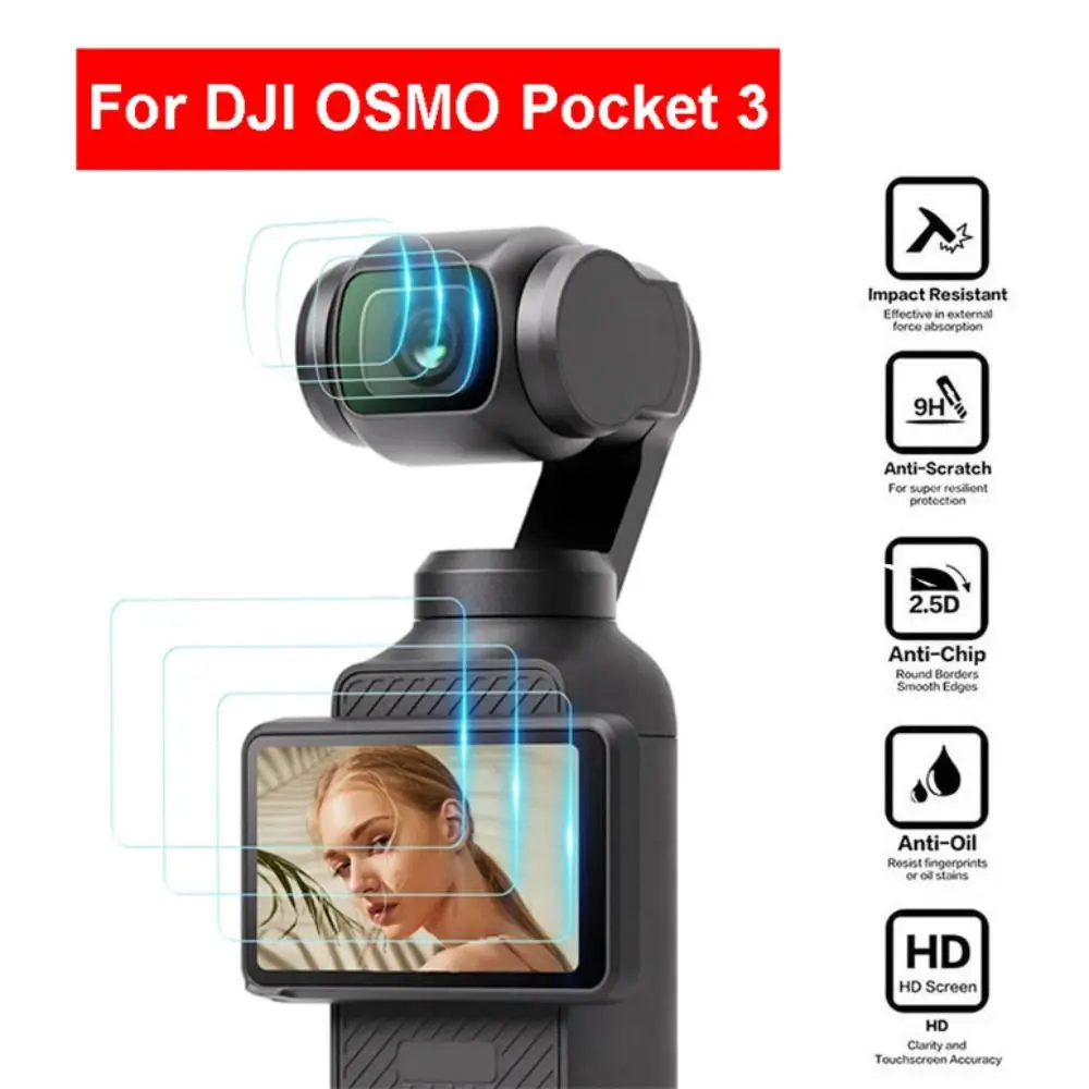 3/4 PCS Tempered Glass Screen Protector Anti Scratch Action Camera Protective Films 2.5D Explosion Proof for DJI OSMO Pocket 3
3/4 PCS Tempered Glass Screen Protector Anti Scratch Action Camera Protective Films 2.5D Explosion Proof for DJI OSMO Pocket 3
