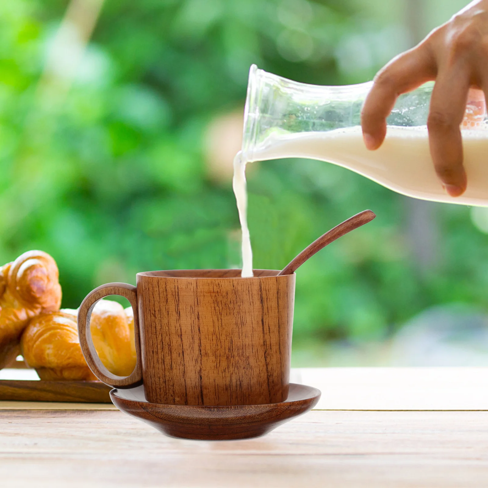Wooden Coffee Cup Set with Saucer Premium Material Cute Milk Juice Drink Mug for Tea Latte Cappuccino Large 
Wooden Coffee Cup Set with Saucer Premium Material Cute Milk Juice Drink Mug for Tea Latte Cappuccino Large