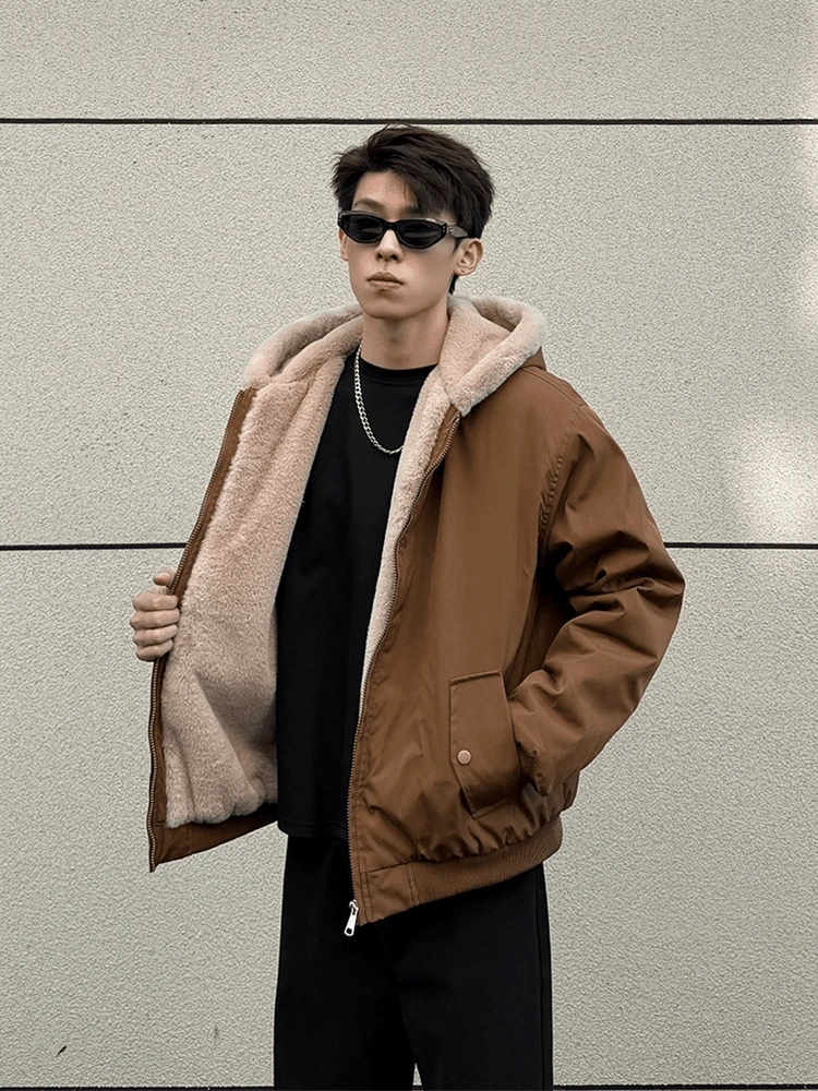 Thiened Faux Rabbit Fur Cotton Jaet Men's Winter Outdoor Tee-Proof Warm Hooded Cotton Coat Youth Faion Stand Fit
Thiened Faux Rabbit Fur Cotton Jaet Men's Winter Outdoor Tee-Proof Warm Hooded Cotton Coat Youth Faion Stand Fit