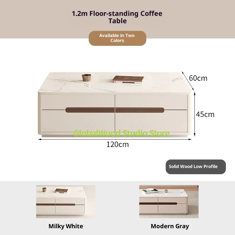 New Solid Wood Double-layer Floor-standing TV Cabinet Coffee Table Set Rock Slab Modern Minimalist Living Room Cream Style
New Solid Wood Double-layer Floor-standing TV Cabinet Coffee Table Set Rock Slab Modern Minimalist Living Room Cream Style