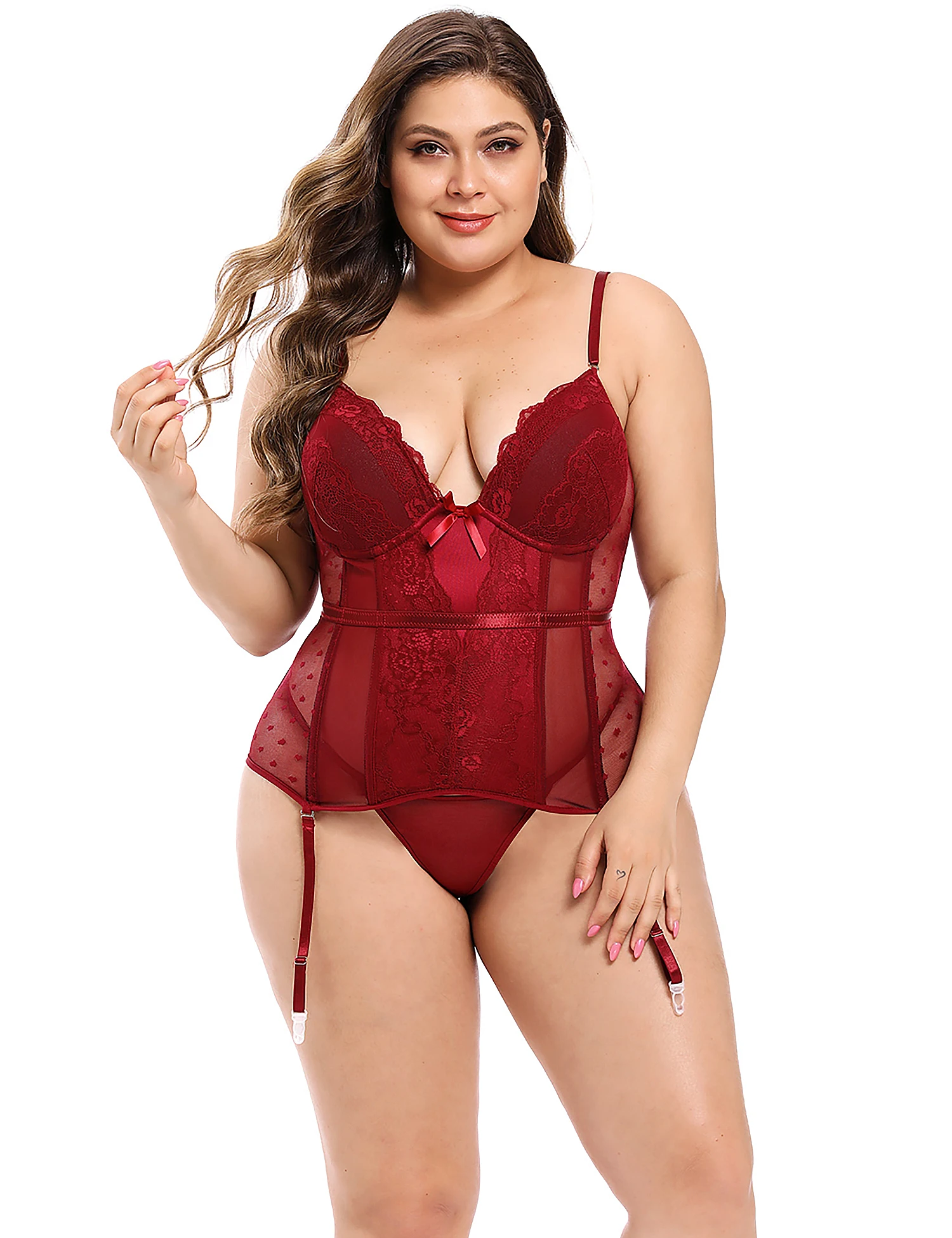 6XL Plus Size Burgundy Garter Belts Corset Satin Lace Stitching Bustier Transparent Slimming Sexy Shapewears Sheer Mesh Corselet
6XL Plus Size Burgundy Garter Belts Corset Satin Lace Stitching Bustier Transparent Slimming Sexy Shapewears Sheer Mesh Corselet