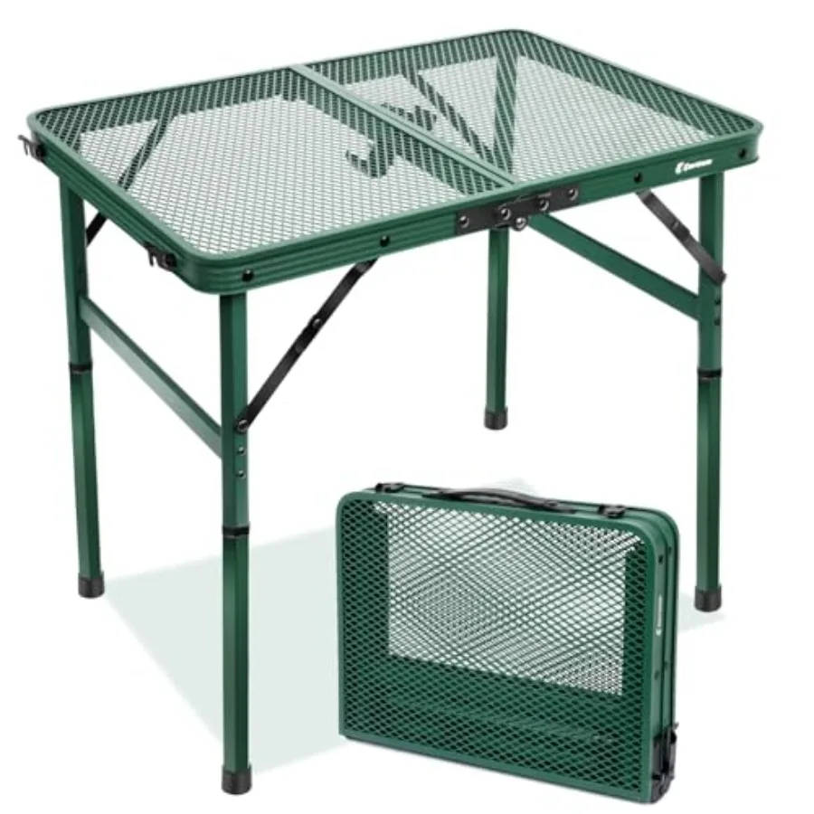 Portable indoor folding table for apartment, grill, or card use; metal mesh top; black; adjustable height 10.6/22, compact 23.6
Portable indoor folding table for apartment, grill, or card use; metal mesh top; black; adjustable height 10.6/22, compact 23.6