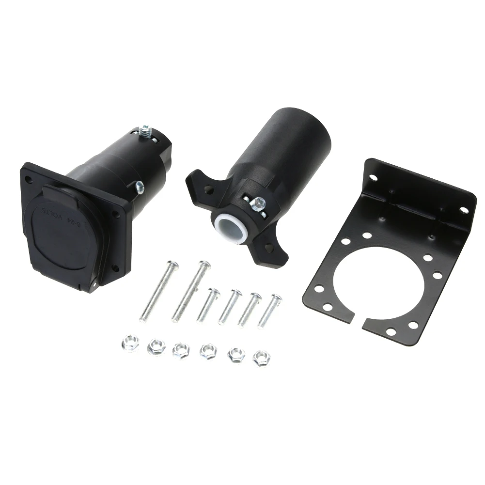 7-Way US RV Boat Truck Trailer Connector Plug+ Socket+ Bracket Set Kit
7-Way US RV Boat Truck Trailer Connector Plug+ Socket+ Bracket Set Kit