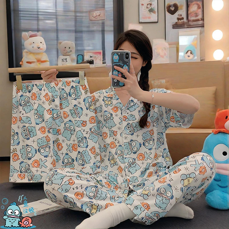Женский пижамный комплект Hangyodon Pochacco, домашняя одежда, футболка для девочек в стиле аниме, брюки, студенческие модные повседневные пижамы с героями мультфильмов, подарок
Женский пижамный комплект Hangyodon Pochacco, домашняя одежда, футболка для девочек в стиле аниме, брюки, студенческие модные повседневные пижамы с героями мультфильмов, подарок