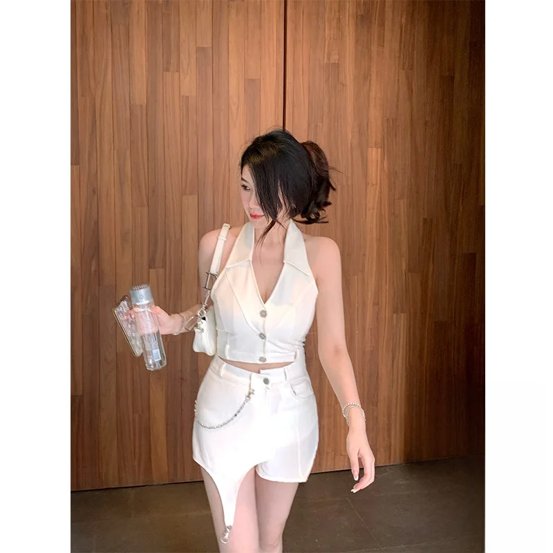 Kubiliv Hot Spicy Little Wild Slim Fit V-Neck Top And Skirt Pants White Set Women's Fashion Set Summer
Kubiliv Hot Spicy Little Wild Slim Fit V-Neck Top And Skirt Pants White Set Women's Fashion Set Summer