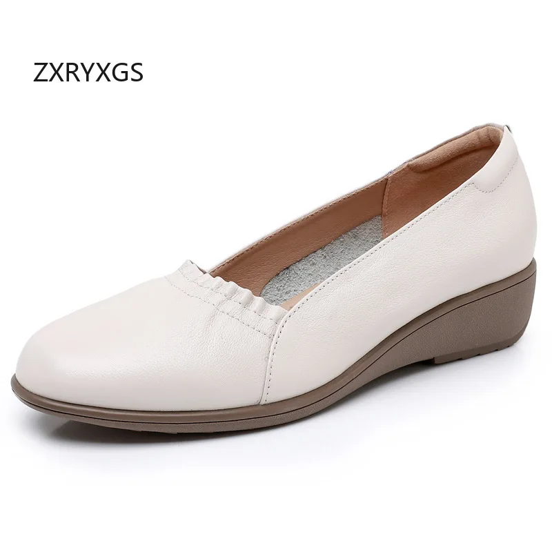 ZXRYXGS Premium Soft Cowhide White Black Shoes Wedges with Mid Heels 2025 Large Size Elegance Comfortable Women Casual Shoes
ZXRYXGS Premium Soft Cowhide White Black Shoes Wedges with Mid Heels 2025 Large Size Elegance Comfortable Women Casual Shoes
