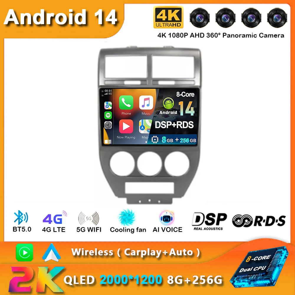 Android 14 Car Radio For Dodge Caliber Jeep Compass 1 MK Patriot 2006 - 2010 Navigation GPS Multimedia Video Player Stereo 4G BT
Android 14 Car Radio For Dodge Caliber Jeep Compass 1 MK Patriot 2006 - 2010 Navigation GPS Multimedia Video Player Stereo 4G BT