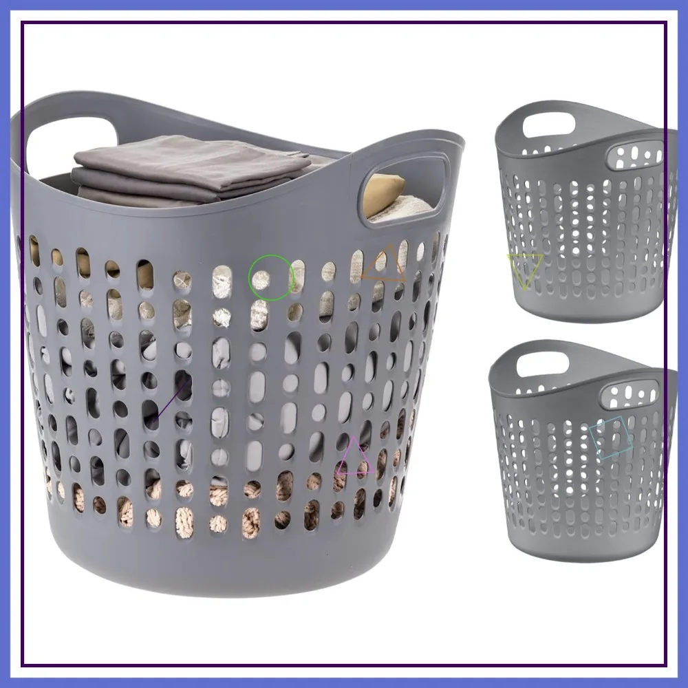 3-Pack Flexible Laundry Basket 40L with Ventilation Holes, Gray Storage Hamper for Bedroom Bathroom Dorm Organization
3-Pack Flexible Laundry Basket 40L with Ventilation Holes, Gray Storage Hamper for Bedroom Bathroom Dorm Organization