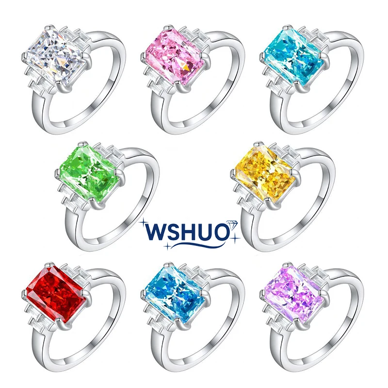 S925 Sterling Silver Plated 18K Gold Latinum Flame Ice Flower Cut Square Diamond Ring Colorful Treasure Girl High Luxury Jewelry
S925 Sterling Silver Plated 18K Gold Latinum Flame Ice Flower Cut Square Diamond Ring Colorful Treasure Girl High Luxury Jewelry