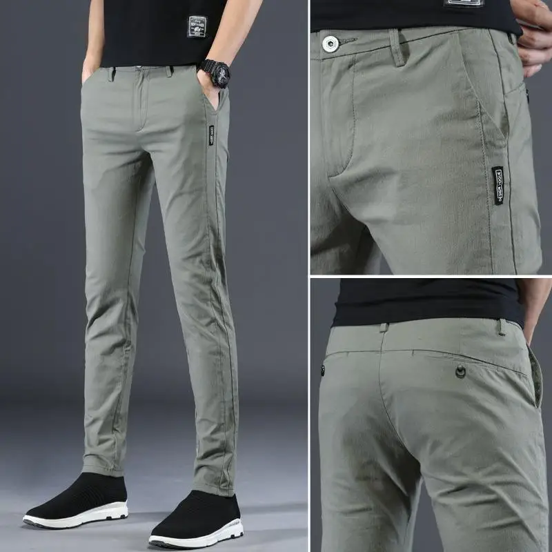 Spring Summer 2026 Brand Clothing Thick Pure Cotton Casual Pants Men's Korean Trend Slim-fit Elastic Versatile Long Pants
Spring Summer 2026 Brand Clothing Thick Pure Cotton Casual Pants Men's Korean Trend Slim-fit Elastic Versatile Long Pants
