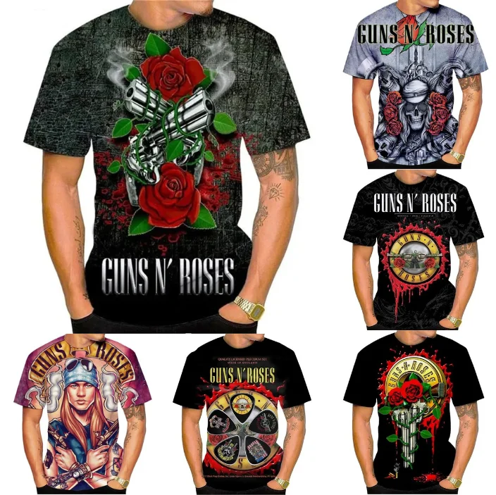 Футболка Мужская/женская с 3D-принтом рок-группы Guns N' Roses, популярная уличная рубашка в стиле хип-хоп, летний трендовый топ с коротким рукавом
Футболка Мужская/женская с 3D-принтом рок-группы Guns N' Roses, популярная уличная рубашка в стиле хип-хоп, летний трендовый топ с коротким рукавом