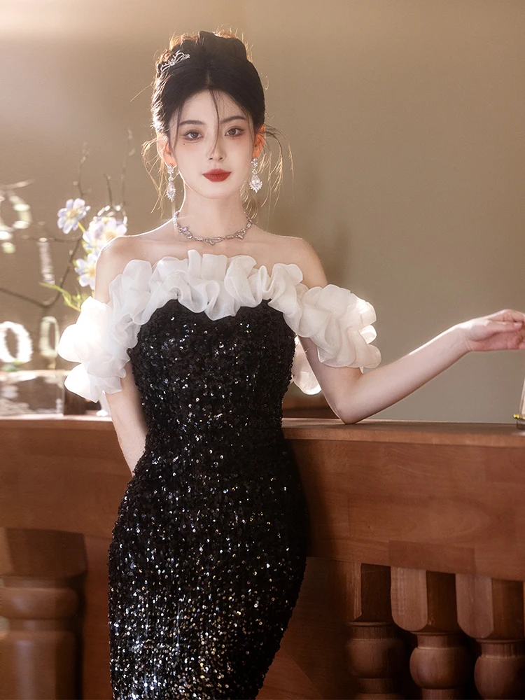 Вечернее платье Bla-oulder с пайетками, женское, класса люкс, с юбкой-русалкой, для ведущей, на свадьбу, на годовщину
Вечернее платье Bla-oulder с пайетками, женское, класса люкс, с юбкой-русалкой, для ведущей, на свадьбу, на годовщину