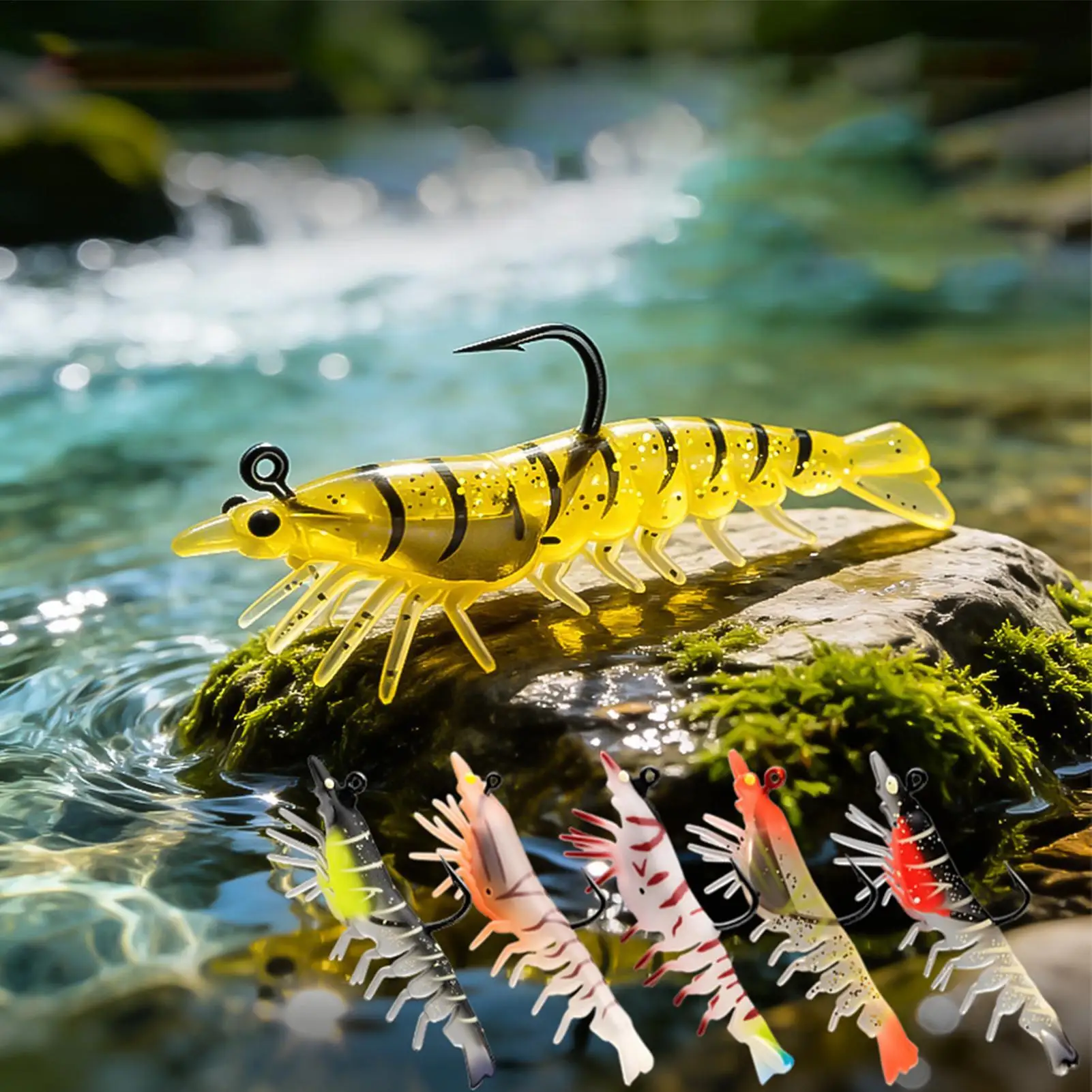 Soft PVC Shrimp Fishing Lures Colorful Realistic Easy Catch Saltwater Freshwater Fishing Baits for Bass Trout Fishing Tackle
Soft PVC Shrimp Fishing Lures Colorful Realistic Easy Catch Saltwater Freshwater Fishing Baits for Bass Trout Fishing Tackle