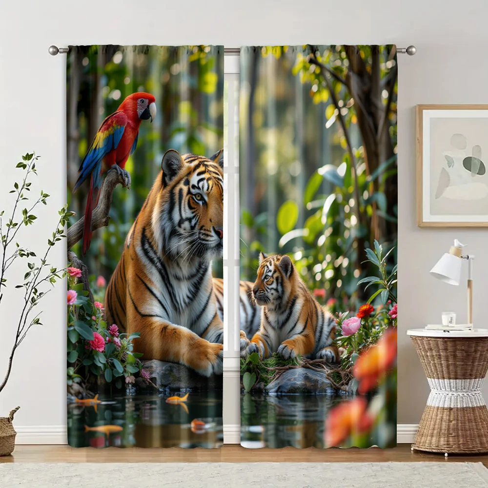 2 pcs, filtering curtains (excluding rods, non-movable, without batteries) Tropical Tiger for use in bedrooms and living rooms
2 pcs, filtering curtains (excluding rods, non-movable, without batteries) Tropical Tiger for use in bedrooms and living rooms