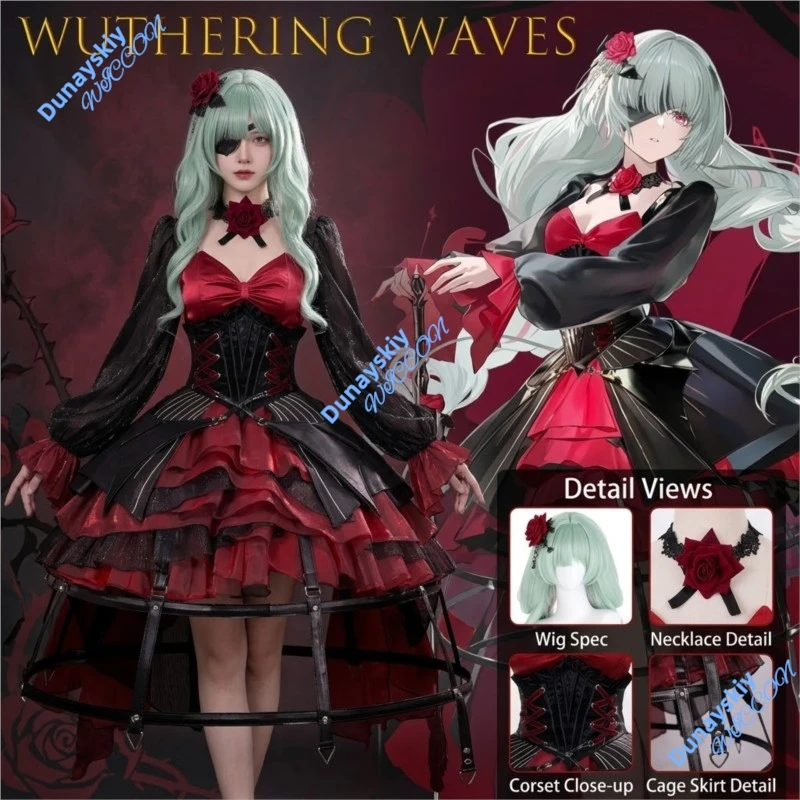 Костюм для косплея в готическом стиле March Monster Collab Wuthering Waves Phrolova, полный комплект для аниме-игр и конвенций, женский наряд для ролевых игр
Костюм для косплея в готическом стиле March Monster Collab Wuthering Waves Phrolova, полный комплект для аниме-игр и конвенций, женский наряд для ролевых игр