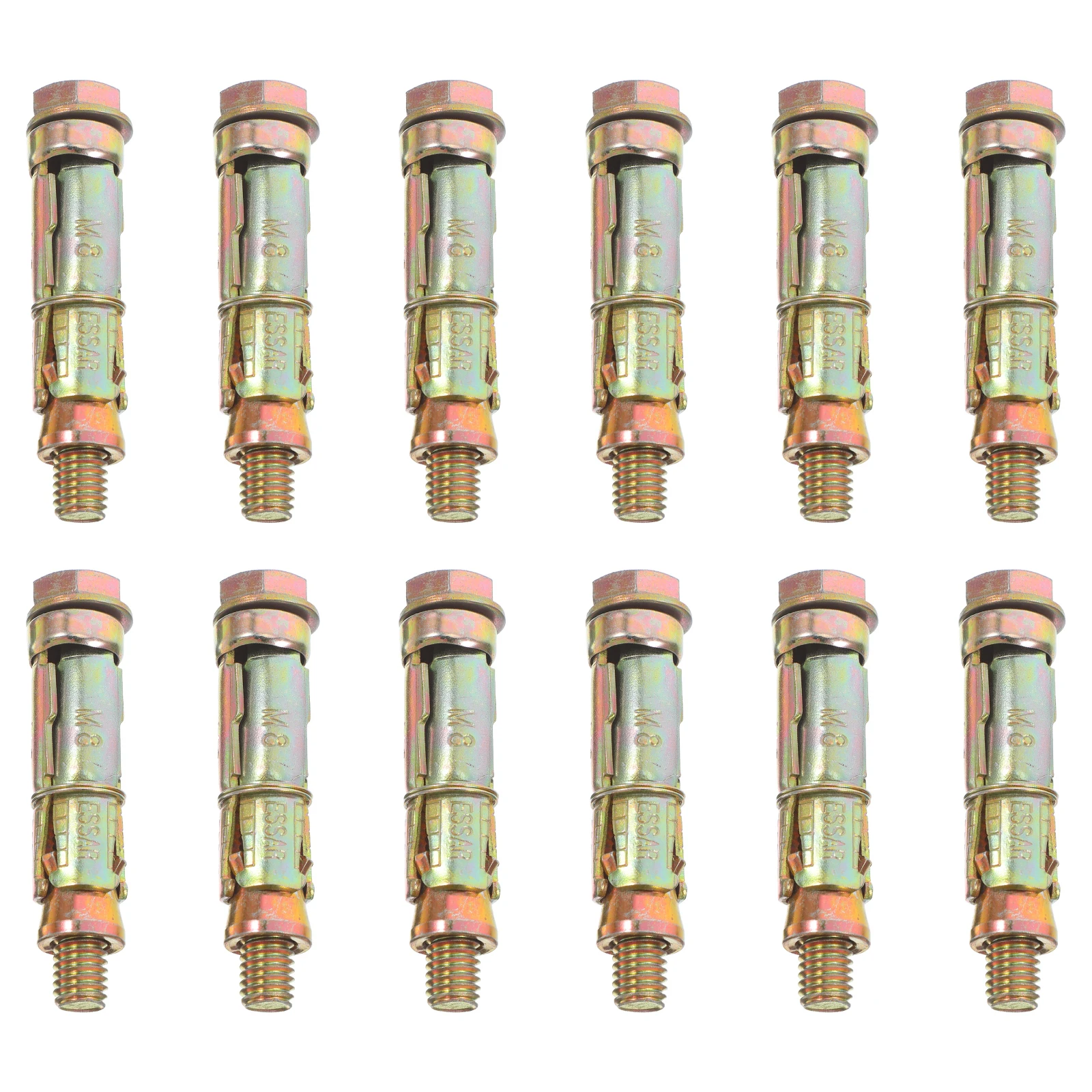 12pcs Expansion Bolts Heavy Duty Concrete Wall Anchors Carbon Steel Fixing Hook For Hollow Ground Nut Bolts
12pcs Expansion Bolts Heavy Duty Concrete Wall Anchors Carbon Steel Fixing Hook For Hollow Ground Nut Bolts