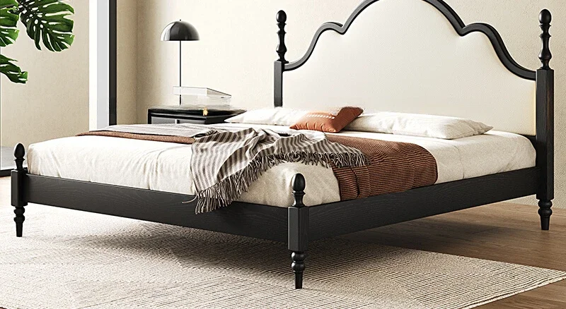 The product can be customized. French cream style bedroom modern simple solid wood leather bed
The product can be customized. French cream style bedroom modern simple solid wood leather bed